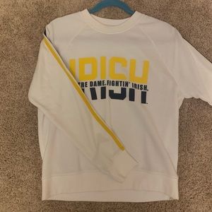 NWOT Tailgate Notre Dame White Sweatshirt